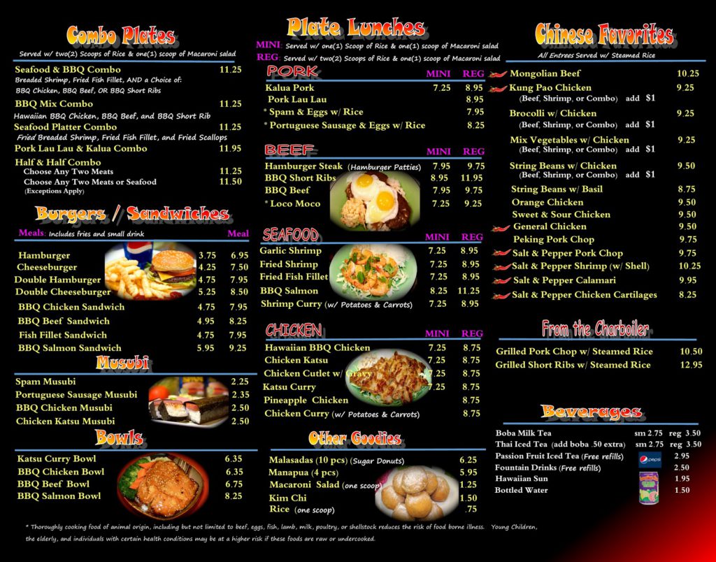 Ohana Menu – Ohana Hawaiian BBQ