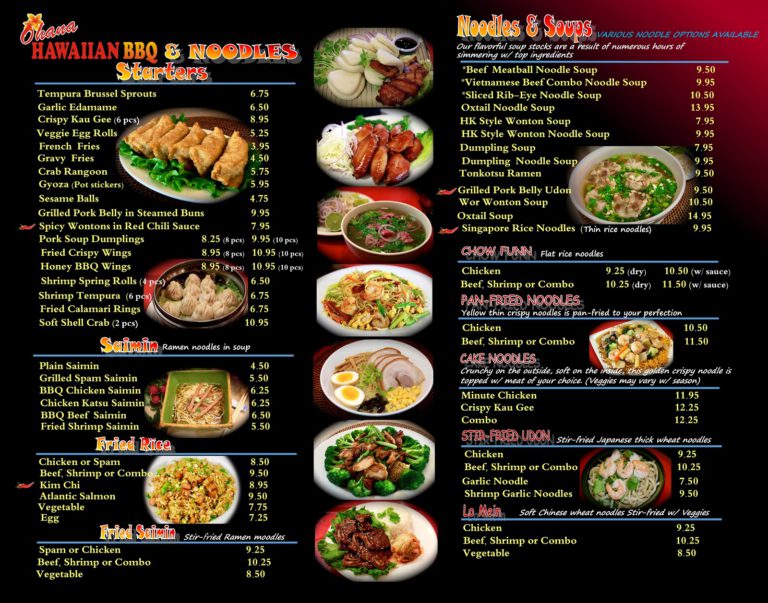 Ohana Menu – Ohana Hawaiian BBQ